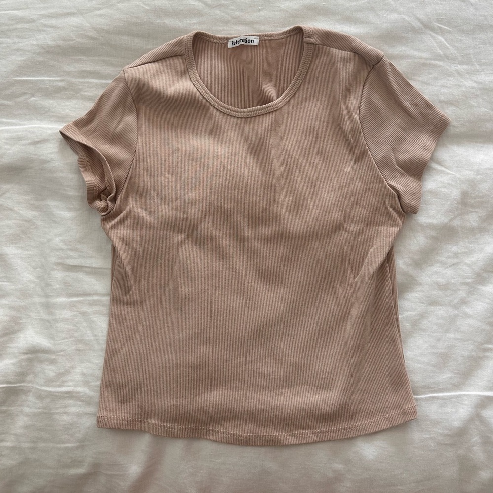 Reformation tan Ribbed Top